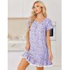 image:imageEkouaer Cotton Nightgowns for Women Vintage Victorian Night Gowns Short Sleeve Sleep Shirts Lace Sleep Dress Soft SleepwearFloral Purple