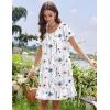image:imageEkouaer Cotton Nightgowns for Women Vintage Victorian Night Gowns Short Sleeve Sleep Shirts Lace Sleep Dress Soft SleepwearFloral White