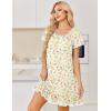 image:imageEkouaer Cotton Nightgowns for Women Vintage Victorian Night Gowns Short Sleeve Sleep Shirts Lace Sleep Dress Soft SleepwearFloral Yellow