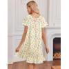 image:imageEkouaer Cotton Nightgowns for Women Vintage Victorian Night Gowns Short Sleeve Sleep Shirts Lace Sleep Dress Soft SleepwearFloral Yellow