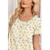 image:imageEkouaer Cotton Nightgowns for Women Vintage Victorian Night Gowns Short Sleeve Sleep Shirts Lace Sleep Dress Soft SleepwearFloral Yellow