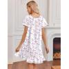 image:imageEkouaer Cotton Nightgowns for Women Vintage Victorian Night Gowns Short Sleeve Sleep Shirts Lace Sleep Dress Soft SleepwearFlowers Pink White