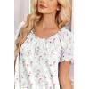 image:imageEkouaer Cotton Nightgowns for Women Vintage Victorian Night Gowns Short Sleeve Sleep Shirts Lace Sleep Dress Soft SleepwearFlowers White