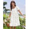 image:imageEkouaer Cotton Nightgowns for Women Vintage Victorian Night Gowns Short Sleeve Sleep Shirts Lace Sleep Dress Soft SleepwearFlowers White