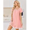 image:imageEkouaer Cotton Nightgowns for Women Vintage Victorian Night Gowns Short Sleeve Sleep Shirts Lace Sleep Dress Soft SleepwearPink