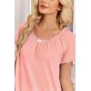 image:imageEkouaer Cotton Nightgowns for Women Vintage Victorian Night Gowns Short Sleeve Sleep Shirts Lace Sleep Dress Soft SleepwearPink