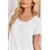 image:imageEkouaer Cotton Nightgowns for Women Vintage Victorian Night Gowns Short Sleeve Sleep Shirts Lace Sleep Dress Soft SleepwearWhite