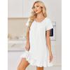 image:imageEkouaer Cotton Nightgowns for Women Vintage Victorian Night Gowns Short Sleeve Sleep Shirts Lace Sleep Dress Soft SleepwearWhite