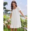 image:imageEkouaer Cotton Nightgowns for Women Vintage Victorian Night Gowns Short Sleeve Sleep Shirts Lace Sleep Dress Soft SleepwearWhite