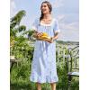 image:imageEkouaer Cotton Nightgowns for Women Vintage Victorian Nightgown Short Sleeve Lace Night Gown Long Nightdress Soft NightshirtBlue Flowers