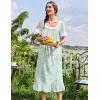 image:imageEkouaer Cotton Nightgowns for Women Vintage Victorian Nightgown Short Sleeve Lace Night Gown Long Nightdress Soft NightshirtGreen Flowers
