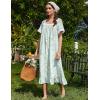 image:imageEkouaer Cotton Nightgowns for Women Vintage Victorian Nightgown Short Sleeve Lace Night Gown Long Nightdress Soft NightshirtGreen Flowers