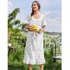 image:imageEkouaer Cotton Nightgowns for Women Vintage Victorian Nightgown Short Sleeve Lace Night Gown Long Nightdress Soft NightshirtWhite Purple Flowers