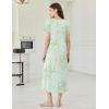 image:imageEkouaer Long Nightgowns for Women Bamboo Viscose Sleepshirt Short Sleeve Night Gown V Neck House DressFloral Mint Green