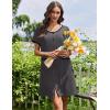 image:imageEkouaer Nightgowns for Women Bamboo Viscose Button Down Sleep Shirts Short Sleeve Nightshirts House Dress with PocketsDark Grey