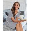 image:imageEkouaer Nightgowns for Women Bamboo Viscose Button Down Sleep Shirts Short Sleeve Nightshirts House Dress with PocketsLight Grey
