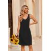 image:imageEkouaer Nightgowns for Women Bamboo Viscose Night Gown Sleeveless Sleep Shirts Tank Sleep Dress Vneck SleepwearBlack