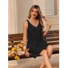 image:imageEkouaer Nightgowns for Women Bamboo Viscose Night Gown Sleeveless Sleep Shirts Tank Sleep Dress Vneck SleepwearBlack