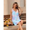 image:imageEkouaer Nightgowns for Women Bamboo Viscose Night Gown Sleeveless Sleep Shirts Tank Sleep Dress Vneck SleepwearBlue Tie Dye