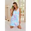 image:imageEkouaer Nightgowns for Women Bamboo Viscose Night Gown Sleeveless Sleep Shirts Tank Sleep Dress Vneck SleepwearBlue Tie Dye