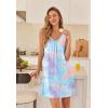 image:imageEkouaer Nightgowns for Women Bamboo Viscose Night Gown Sleeveless Sleep Shirts Tank Sleep Dress Vneck SleepwearBlue Tie Dye