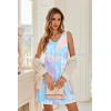 image:imageEkouaer Nightgowns for Women Bamboo Viscose Night Gown Sleeveless Sleep Shirts Tank Sleep Dress Vneck SleepwearBlue Tie Dye