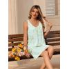image:imageEkouaer Nightgowns for Women Bamboo Viscose Night Gown Sleeveless Sleep Shirts Tank Sleep Dress Vneck SleepwearLight Green Floral