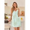 image:imageEkouaer Nightgowns for Women Bamboo Viscose Night Gown Sleeveless Sleep Shirts Tank Sleep Dress Vneck SleepwearLight Green Floral