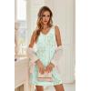 image:imageEkouaer Nightgowns for Women Bamboo Viscose Night Gown Sleeveless Sleep Shirts Tank Sleep Dress Vneck SleepwearLight Green Floral