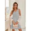 image:imageEkouaer Nightgowns for Women Bamboo Viscose Night Gown Sleeveless Sleep Shirts Tank Sleep Dress Vneck SleepwearLight Grey
