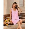 image:imageEkouaer Nightgowns for Women Bamboo Viscose Night Gown Sleeveless Sleep Shirts Tank Sleep Dress Vneck SleepwearPink