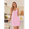 image:imageEkouaer Nightgowns for Women Bamboo Viscose Night Gown Sleeveless Sleep Shirts Tank Sleep Dress Vneck SleepwearPink