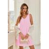image:imageEkouaer Nightgowns for Women Bamboo Viscose Night Gown Sleeveless Sleep Shirts Tank Sleep Dress Vneck SleepwearPink