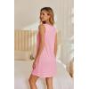 image:imageEkouaer Nightgowns for Women Bamboo Viscose Night Gown Sleeveless Sleep Shirts Tank Sleep Dress Vneck SleepwearPink