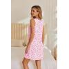 image:imageEkouaer Nightgowns for Women Bamboo Viscose Night Gown Sleeveless Sleep Shirts Tank Sleep Dress Vneck SleepwearPink Floral