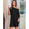 image:imageEkouaer Nightgowns for Women Bamboo Viscose Night Gowns Plus Size Sleep Shirts Short Sleeve Night Shirts Soft SleepwearBlack