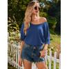 image:imageEkouaer Nightgowns for Women Bamboo Viscose Night Gowns Plus Size Sleep Shirts Short Sleeve Night Shirts Soft SleepwearBlue
