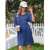 image:imageEkouaer Nightgowns for Women Bamboo Viscose Night Gowns Plus Size Sleep Shirts Short Sleeve Night Shirts Soft SleepwearBlue