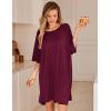 image:imageEkouaer Nightgowns for Women Bamboo Viscose Night Gowns Plus Size Sleep Shirts Short Sleeve Night Shirts Soft SleepwearDark Red