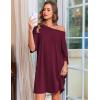 image:imageEkouaer Nightgowns for Women Bamboo Viscose Night Gowns Plus Size Sleep Shirts Short Sleeve Night Shirts Soft SleepwearDark Red