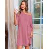 image:imageEkouaer Nightgowns for Women Bamboo Viscose Night Gowns Plus Size Sleep Shirts Short Sleeve Night Shirts Soft SleepwearGrey Purple