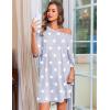 image:imageEkouaer Nightgowns for Women Bamboo Viscose Night Gowns Plus Size Sleep Shirts Short Sleeve Night Shirts Soft SleepwearGrey White Stars