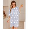 image:imageEkouaer Nightgowns for Women Bamboo Viscose Night Gowns Plus Size Sleep Shirts Short Sleeve Night Shirts Soft SleepwearGrey White Stars