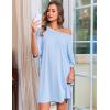 image:imageEkouaer Nightgowns for Women Bamboo Viscose Night Gowns Plus Size Sleep Shirts Short Sleeve Night Shirts Soft SleepwearLight Blue