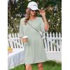 image:imageEkouaer Nightgowns for Women Bamboo Viscose Night Gowns Plus Size Sleep Shirts Short Sleeve Night Shirts Soft SleepwearLight Green