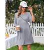 image:imageEkouaer Nightgowns for Women Bamboo Viscose Night Gowns Plus Size Sleep Shirts Short Sleeve Night Shirts Soft SleepwearLight Grey