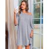 image:imageEkouaer Nightgowns for Women Bamboo Viscose Night Gowns Plus Size Sleep Shirts Short Sleeve Night Shirts Soft SleepwearLight Grey