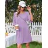 image:imageEkouaer Nightgowns for Women Bamboo Viscose Night Gowns Plus Size Sleep Shirts Short Sleeve Night Shirts Soft SleepwearLilac
