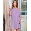 image:imageEkouaer Nightgowns for Women Bamboo Viscose Night Gowns Plus Size Sleep Shirts Short Sleeve Night Shirts Soft SleepwearLilac