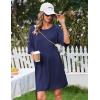 image:imageEkouaer Nightgowns for Women Bamboo Viscose Night Gowns Plus Size Sleep Shirts Short Sleeve Night Shirts Soft SleepwearNavy Blue